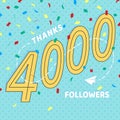 Thank you 4000 followers numbers postcard.